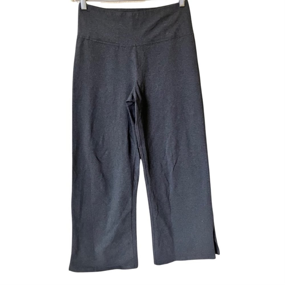 Pact Women's Wide-leg Casual Pants Size M Gray Split Hem Organic